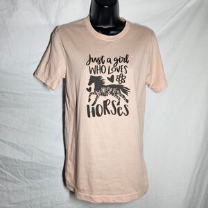 Just a girl who loves horses peach salmon tee